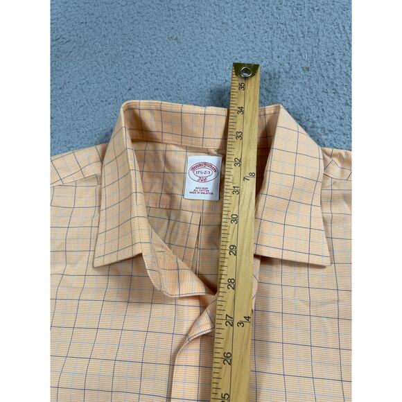 Brooks Brothers Mens Size 17 1/2 -2/3 Orange Peach Button Down Dress Shirt - Picture 5 of 13